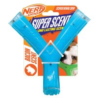 Nerf Dog TPR/PP Scented Chicken Super Scent Wishbone Solid Core 6.5in Clear/Light Blue 1x2
