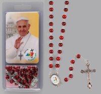 Glass Red Rosary & Card Set/Jubilee 2025   (60528)