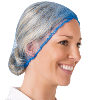 Aburnet HairTite HiCare Metal Detectable Hairnets, 28", Blue, 100/Bag