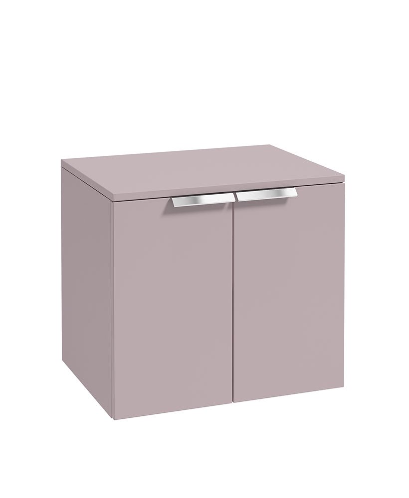 STOCKHOLM 60CM TWO DOOR COUNTERTOP WALL HUNG MATT CASHMERE PINK- CHROME HANDLES
