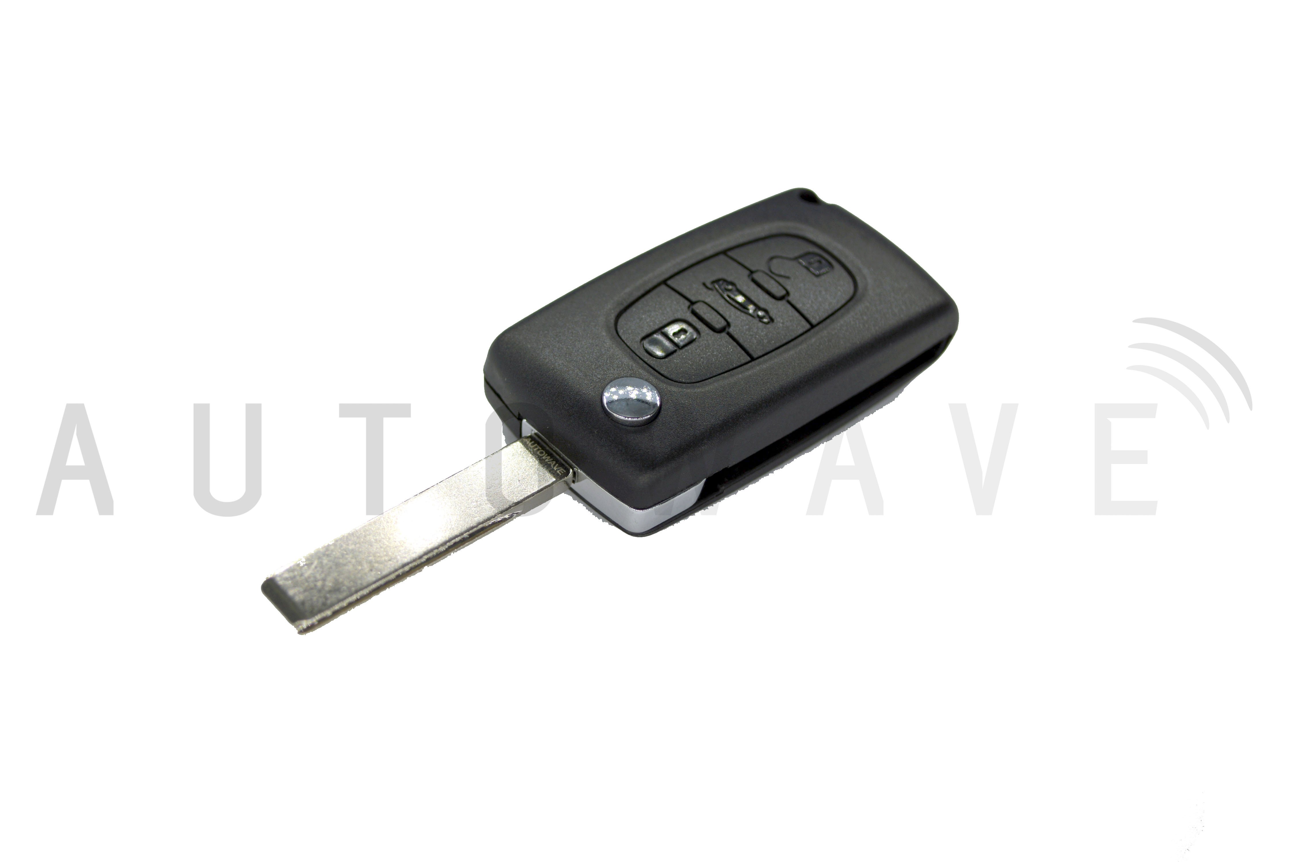 Peugeot/Citroen 3 Button Flip Remote HU83 FSK