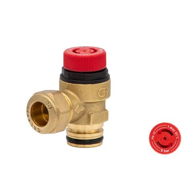 Altecnic Caleffi Pressure Relief Valve with Circlip Connection 6 Bar