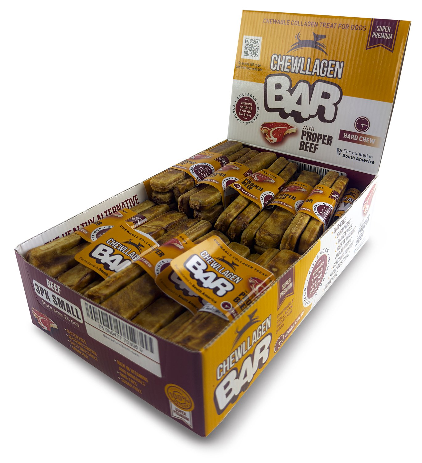 Chewllagen Beef Bar Small 3pk 1x24