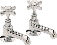 Heritage Dawlish Basin Pillar Taps (Pair) Chrome TDCC00