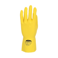 Polyco Optima 30cm Mediumweight Natural Rubber Flock Lined Gloves, Yellow, Size M (8)