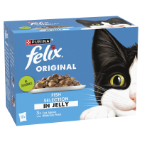 Felix Cat Pouch Original Fish Selection in Jelly 85g 12pk x 4
