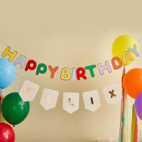 Playful Brights Customisable Birthday Card Banner x2 2m