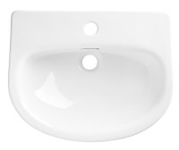 Tucker French Tonbridge 475mm Semi Countertop Slim Depth Basin One Taphole White