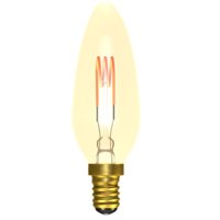 4W LED VINTAGE SOFT COIL VERTICAL FILAMENT CANDLE - SES, AMBER, 2200K