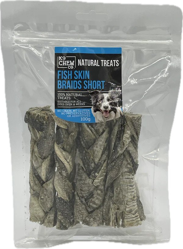 K9 Chew Co. Fish Skin Braids Short 100g x 1