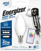 ENERGIZER 5W (40W) 400 LUMENS E14 LED  ''SMART''  COLOUR CHANGING CANDLE LAMP