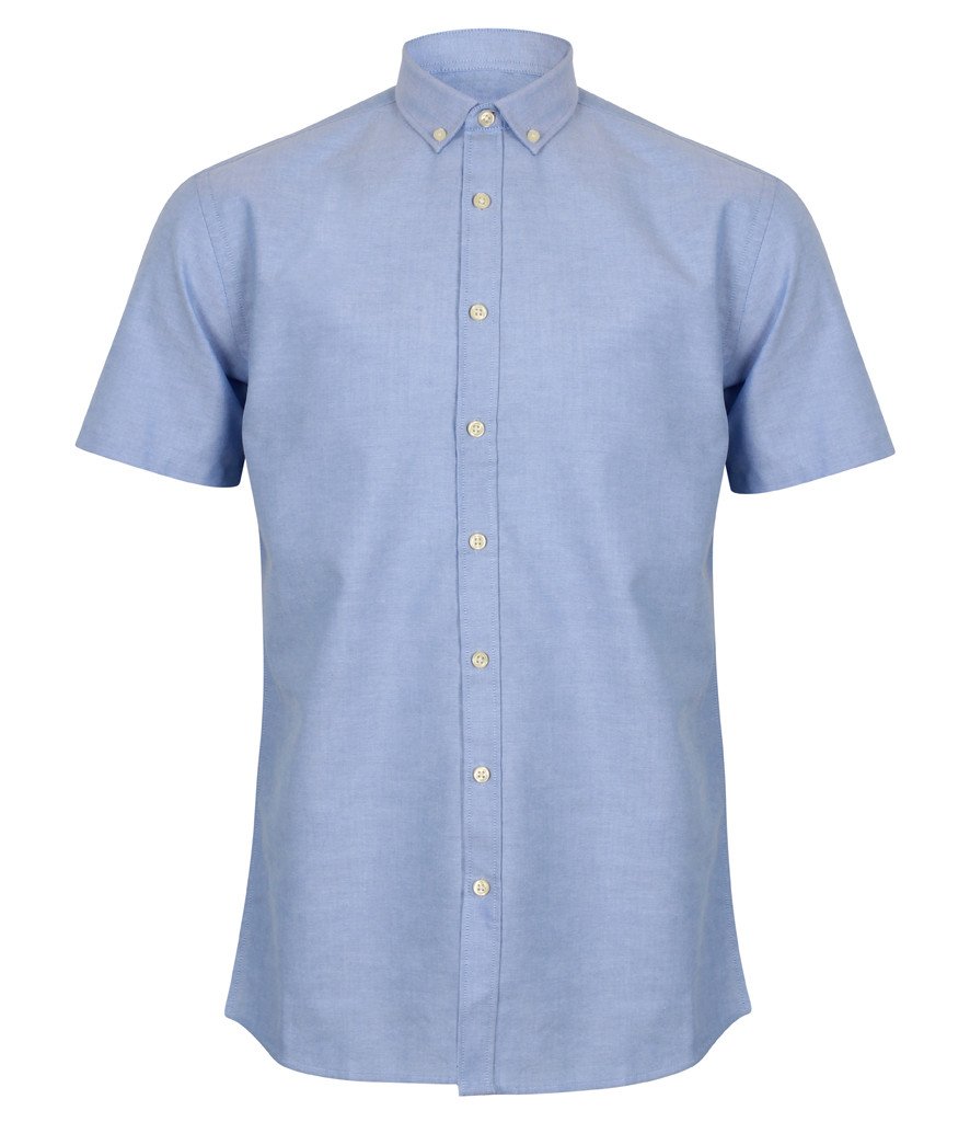 HENBURY MODERN SHORT SLEEVE REGULAR FIT OXFORD SHIRT