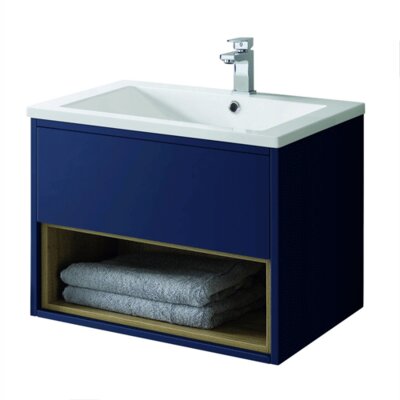 Lucca 60cm Wall Hung Vanity Unit - Matt Sapphire Blue