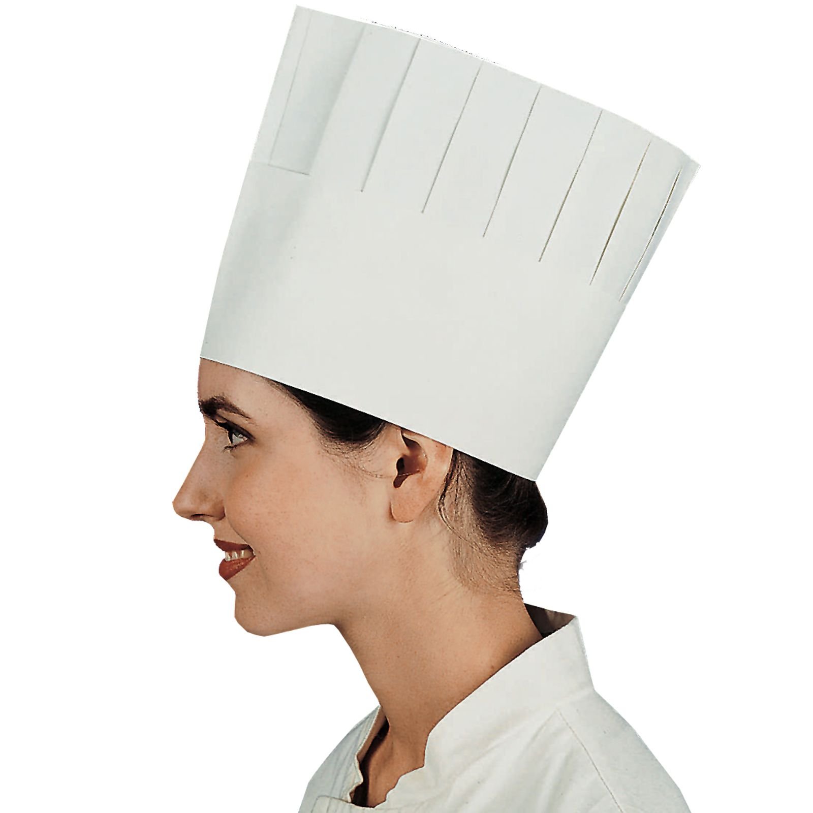 CHEF PLEATED HAT PAPER X 10