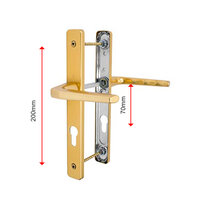 70mm PZ DOOR HANDLES (200mm Screws) GOLD