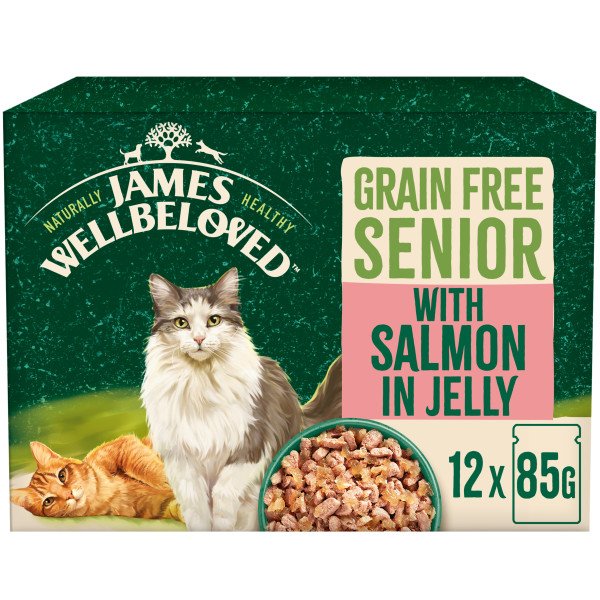 James Wellbeloved Cat Adult Senior Grain Free with Salmon in Jelly Pouch 12x85g