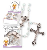 Communion Imitation Pearl Rosary/Blue   (C6110/BL)