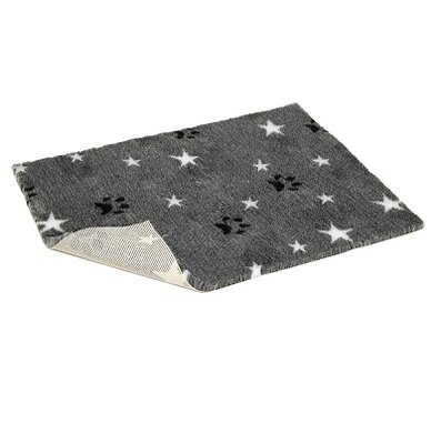 VetBed Nonslip Grey with Black Paws & White Stars 102cm x 76cm
