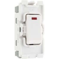 NEXUS WHITE GRID SWITCH 20AX DOUBLE POLE WITH INDICATOR