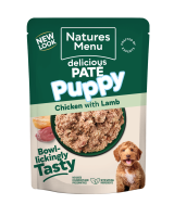 Natures Menu Dog Pouch Delicious Pate Puppy Chicken & Lamb 300g x 8