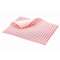 Greaseproof Paper Red Gingham Print 25 x 20cm pack of 1000