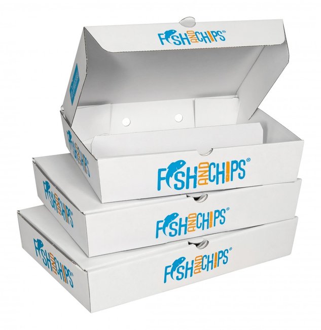 Box Fish & Chips Cardboard Large (100x12)" Redstar Foodservice Ltd