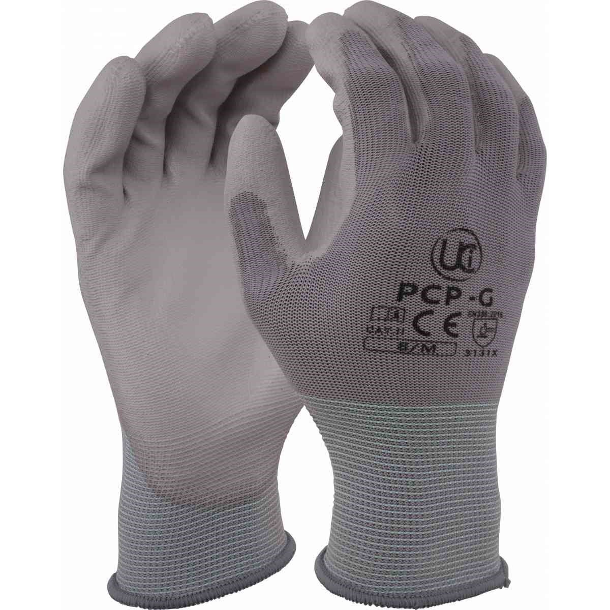 UCI GREY PU PALM COATED GLOVE - CUT LEVEL 1