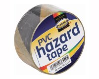 Black/Yellow Adhesive Hazard Tape 33Metre x 50mm