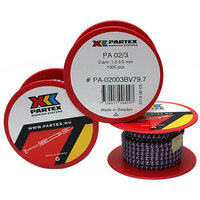 Partex PA 02/3 White 7 on Violet Coloured Cable Marker (1000)