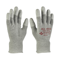 Nylon Anti-Static Lint-Free Glove with Polyurethane Coating, Grey