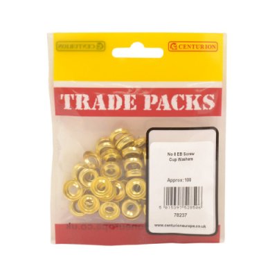 Centurion Screw Cup Washers - Brass - No 8 - (100 PK)