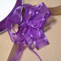 Organza Pull Bow Ribbon Purple - 33 Pieces 23mm x 15m