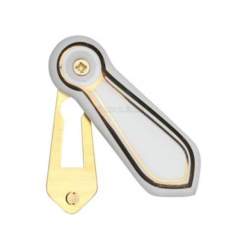 6030 - Hilton Escutcheon White/Gold 63 X 21Mm