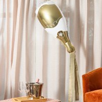 Gold & White Champagne Bottle Foil Balloon & Tassels