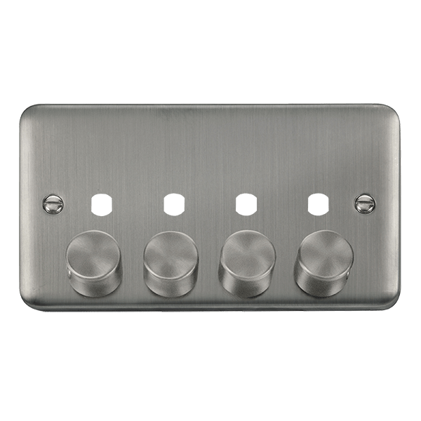 Click Deco Plus 4G Dimmer Plate + Knobs Stainless Steel DPSS154PL