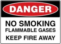 Flammable & No Smoking Sign