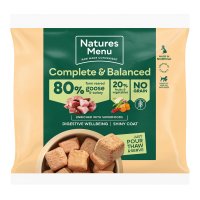 Natures Menu Frozen Dog Adult Complete and Balance 80-20 Nuggets Farm Reared Goose & Turkey With Fruits & Vegetables 1kg