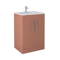 Tucker French Bucks 600mm Floor Standing Two Door Basin Unit Matt Terracotta