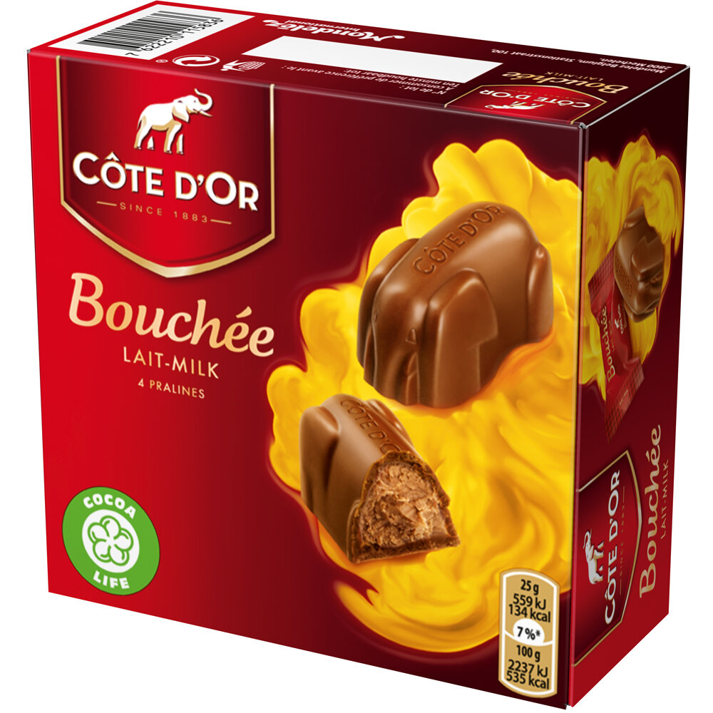 Cote d'Or milk chocolate bouchee filled with praline (25g x 4pc