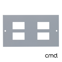 CMD AV Plate - Plate Pierced to accept 2 x RJ45 37 x 22.3mm/1 x HDMI Cutout and 1 x VGA Cutout - 4 Compartment