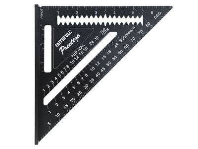 Faithfull Prestige Quick Roofing Square Black Aluminium - 7in (imperial only)