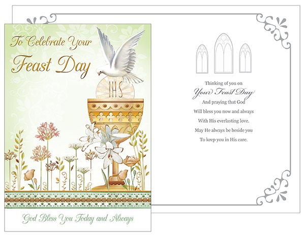 Card - To Celebrate your Feast Day with Insert   (20987)
