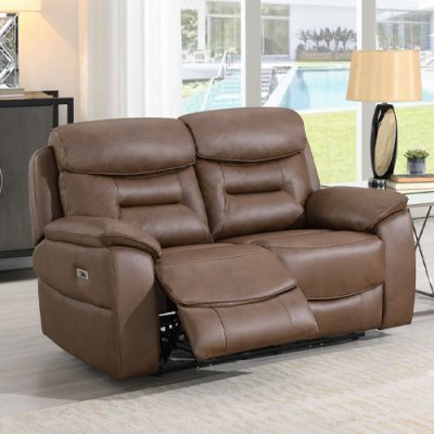 Biaritz Electric Recliner 2 Seater Sofa - Chestnut