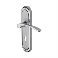 AMB6200-AP - Heritage Brass Door Handle Lever Lock Ambassador Design Apollo Finish