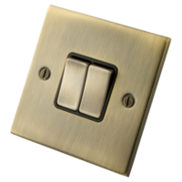 2 Gang 2 Way Antique Brass Switch MAB2LS2