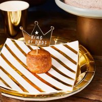 Gold 'King Of Dads' Crown Food Picks - Pack of 12