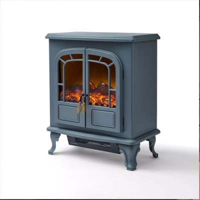 Warmlite Wingham 2kw Electric Double Door Fire Stove - Grey | WL46019G