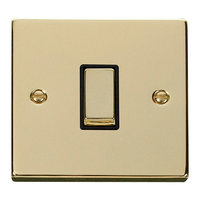 Click Deco CLICKVPBR411BK Polished Brass 10A 1G 2W Switch