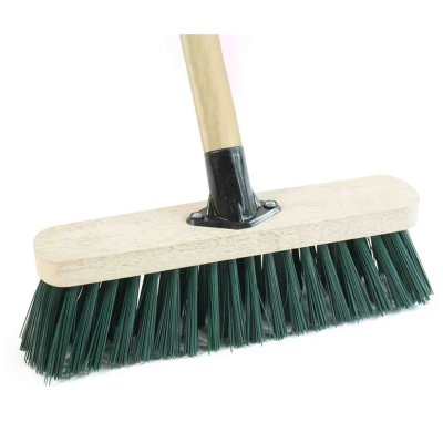 12&rdquo; (300mm) Green PVC Broom with Wooden Handle