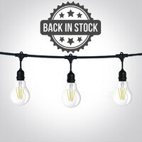 BLACK STRING LIGHTS IP44 8.5M 15 2.5w LED LAMPS